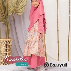 Gamis Anak Bahan Moscrepe Warna Hitam Umur 8 Tahun