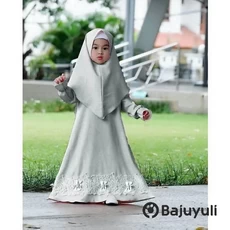 Gamis Anak Hijau Botol SD Umur 11 Tahun