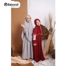 Gamis Anak Kombinasi 2 Warna SMP Umur 8 Tahun