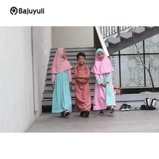 Gamis Anak Hijau Botol TPQ Anak Tanggung