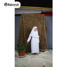 Gamis Anak Warna Navy Warna Putih Umur 6 Tahun