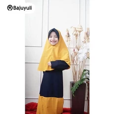 Gamis Anak Warna Hijau Botol Warna Hitam Umur 5 Tahun