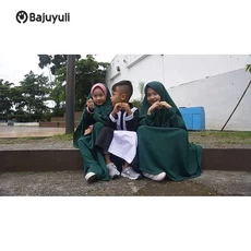 Gamis Anak Kombinasi Kotak Seragam Umur 12 Tahun