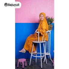 Baju Gamis Hitam Anak Niqab Umur 6 Tahun