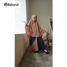 Gamis Anak Kombinasi 2 Warna Pesantren Umur 6 Tahun