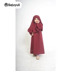 Gamis Anak Polos Niqab Umur 7 Tahun