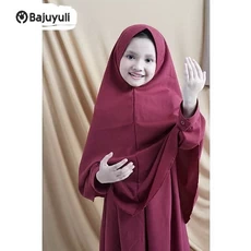 Baju Muslim Anak Putih Niqab Umur 13 Tahun