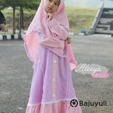 Gamis Anak Hijau Botol TPA Umur 7 Tahun