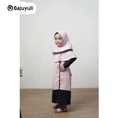 Gamis Anak Kombinasi 2 Warna SD Tanggung