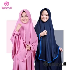 Gamis Anak Polos Niqab Umur 7 Tahun