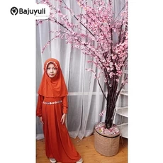 Gamis Anak Kombinasi 2 Warna Seragam Umur 5 Tahun