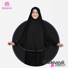 Gamis Anak Hijau Botol Warna Hitam Umur 8 Tahun