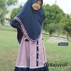 Gamis Anak Hijau Botol Polos Remaja