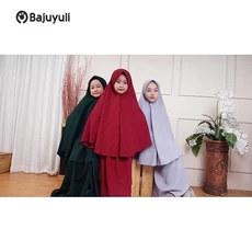 Gamis Anak Bahan Wolfis Niqab Umur 6 Tahun