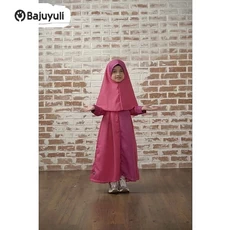 Gamis Anak Hijau Botol Syari Anak Tanggung