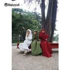 Gamis Anak Warna Hijau Botol Ngaji Remaja