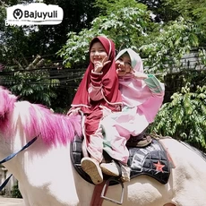 Gamis Anak Warna Hijau Botol TPA Ecer