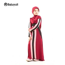 Gamis Anak Warna Hijau Botol Warna Hitam Umur 8 Tahun