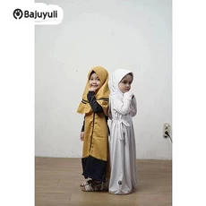 Gamis Anak Kombinasi 2 Warna TPQ Umur 13 Tahun