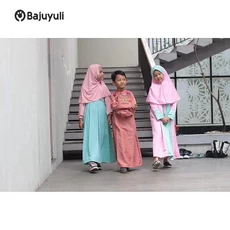 Gamis Anak Warna Hijau Botol Syari Terbaru 2023