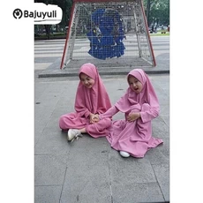 Gamis Anak Warna Hijau Botol TPA Umur 10 Tahun