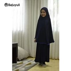 Gamis Anak Warna Hijau Botol Warna Putih Anak Tanggung