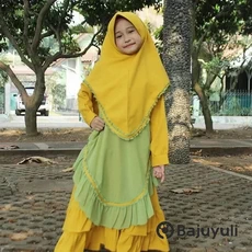 Gamis Anak Warna Navy Ngaji Umur 5 Tahun