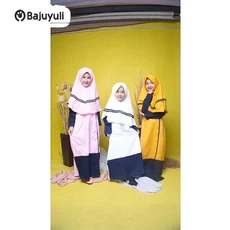 Gamis Anak Bahan Moscrepe Warna Putih Umur 13 Tahun