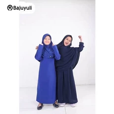 Gamis Anak Hijau Botol Warna Putih Umur 8 Tahun