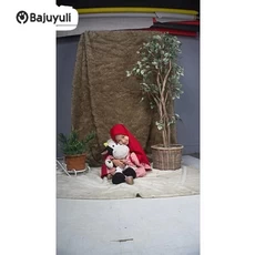 Gamis Anak Kombinasi Kotak Polos Terbaru