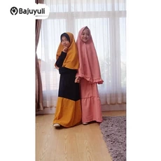 Gamis Anak Hijau Botol Murah Umur 6 Tahun