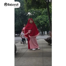 Baju Muslim Anak Putih Niqab Umur 6 Tahun