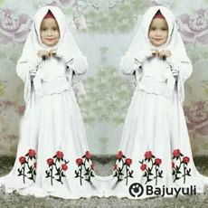 Gamis Putih Anak Perempuan Niqab Anak Tanggung