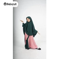 Gamis Anak Warna Hijau Botol SMP Terbaru 2023