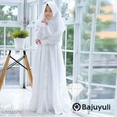 Gamis Anak Warna Hitam MTS Umur 9 Tahun