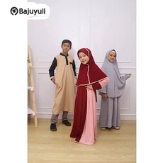 Gamis Anak Bahan Wolfis Niqab Tanggung