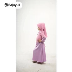 Baju Gamis Hitam Anak Syari Umur 11 Tahun