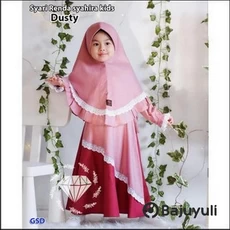 Gamis Anak Bahan Moscrepe Niqab Umur 7 Tahun