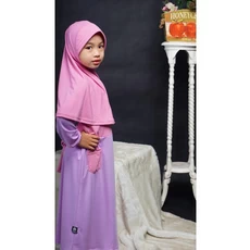 Gamis Syar I Anak Motif Bunga SMP Cutetrik