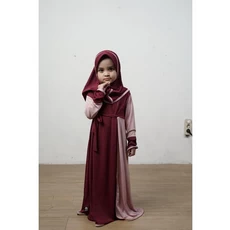 Gamis Syari Anak 2 Tahun Cadar Polos Labella