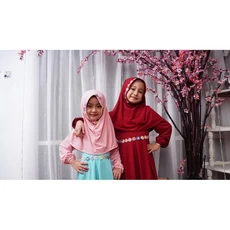Gamis Anak Bahan Katun Jepang Pakaian Muslim Anak Perempuan Seragam Cutetrik