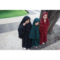 Gamis Anak Polos Dress Muslim TPA Paku Payung