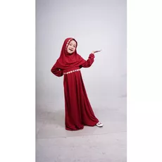 Gamis Anak Bahan Katun Jepang Pakaian Muslim Anak Perempuan Polos Paku Payung