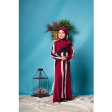 Gamis Anak Maroon Modern Cutetrik