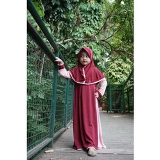 Gamis Anak Kombinasi Polos Modern Servantina18