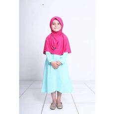 Gamis Anak Kombinasi Polos Syari Promo