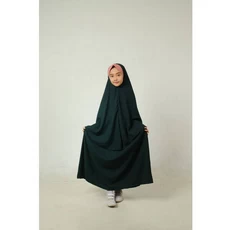 Gamis Anak Jersey Premium Pakaian Muslim Anak Perempuan Ngaji 13 Tahun