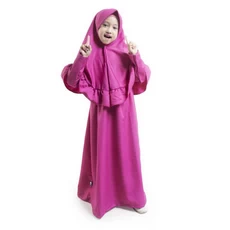 Model Gamis Anak Polos Kombinasi Seragam Dropship