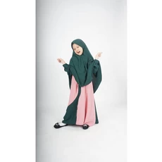 Gamis Anak Hijau Botol TPQ 9 Tahun