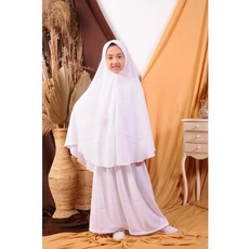 Gamis Syar I Anak Motif Bunga Seragam Tanggung